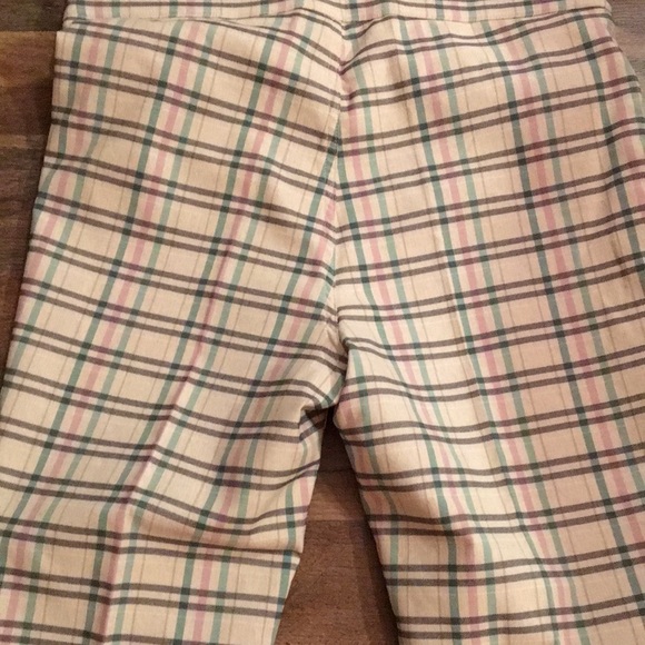 Pastel Grid Patterned Pull On Pant Trousers Career Office Casual Church Size 8 - Picture 7 of 10